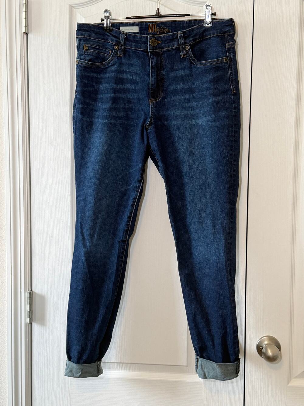 KUT from the Kloth Jeans (Size 12) Viv Toothpick Skinny Ankle Blue Stretch